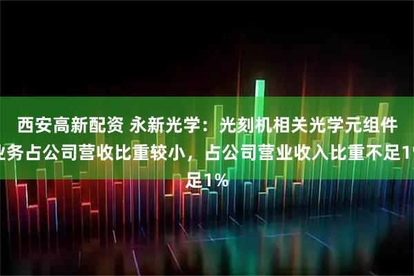 西安高新配资 永新光学：光刻机相关光学元组件业务占公司营收比重较小，占公司营业收入比重不足1%
