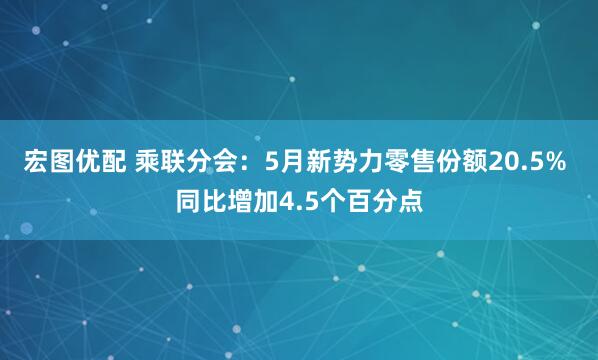 宏图优配 乘联分会：5月新势力零售份额20.5% 同比增加4.5个百分点